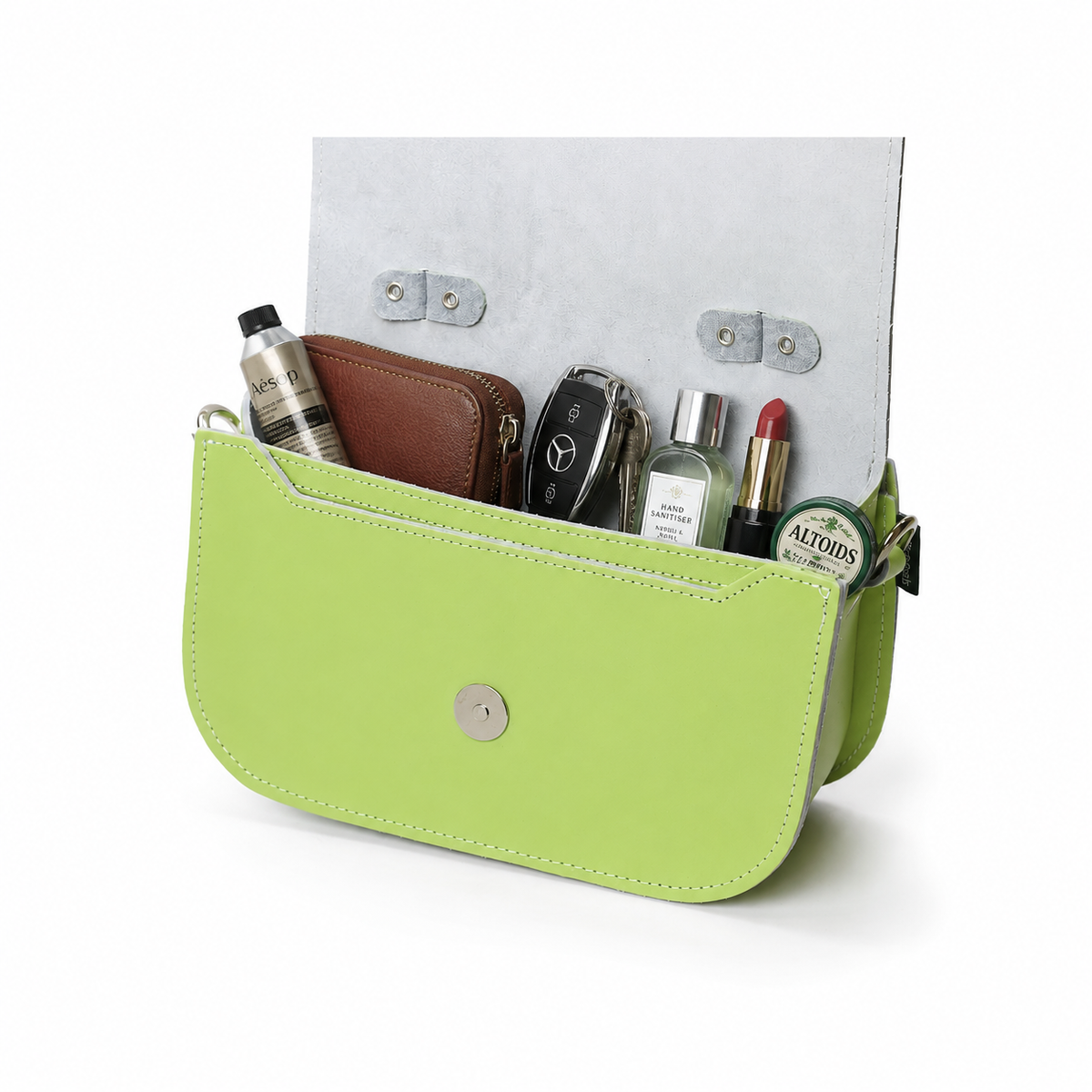 Aura Handmade Leather Bag - Grass Green