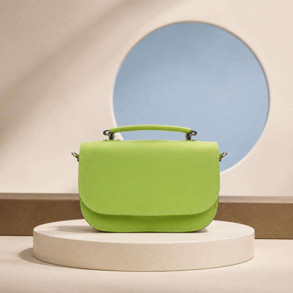 Aura Handmade Leather Bag - Grass Green