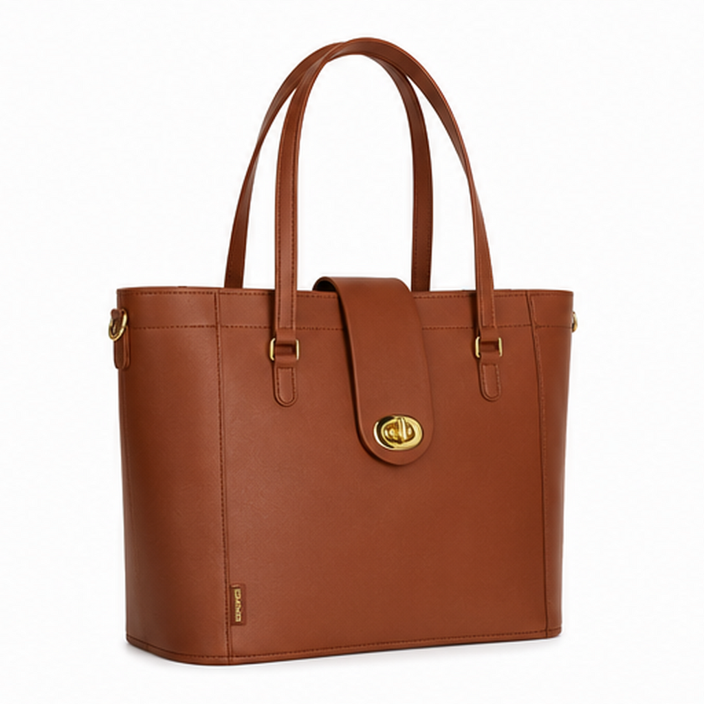 Leather Mini Twist Lock - Tan