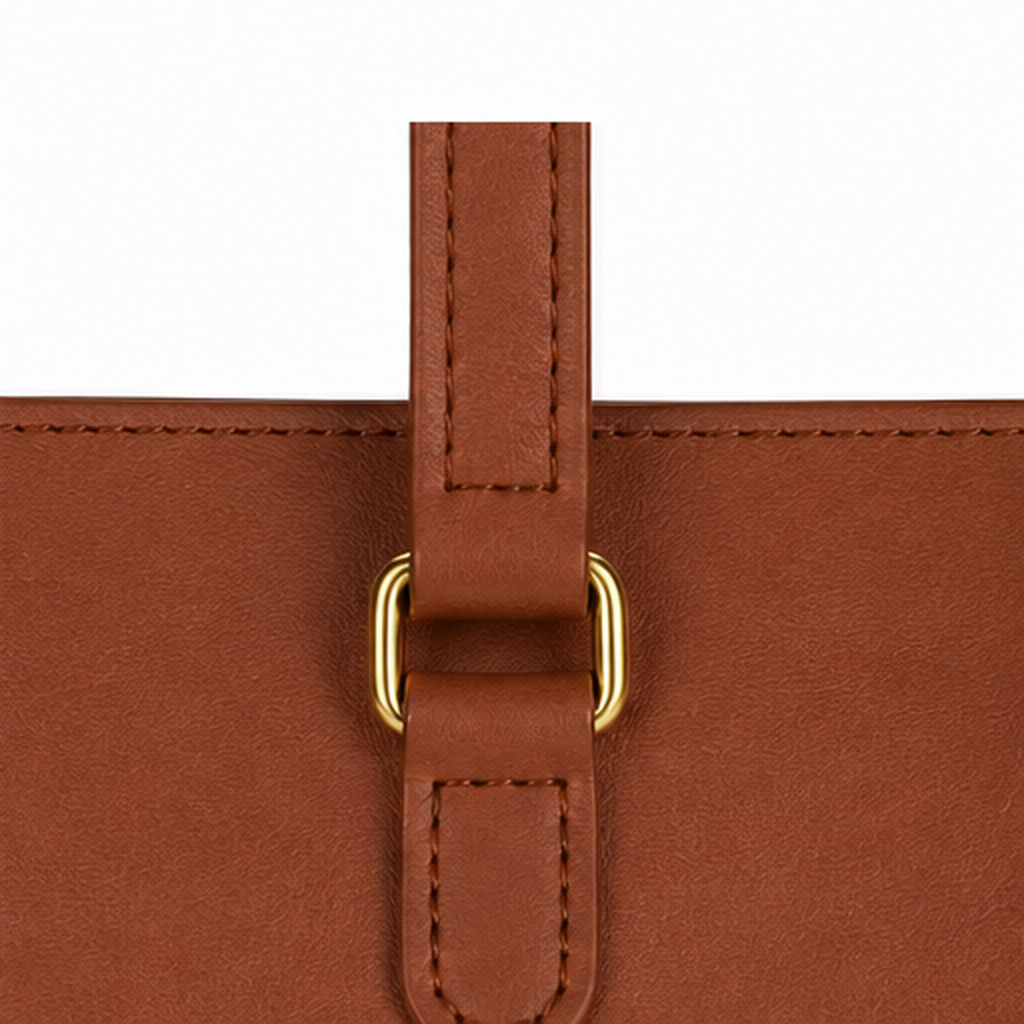 Leather Mini Twist Lock - Tan