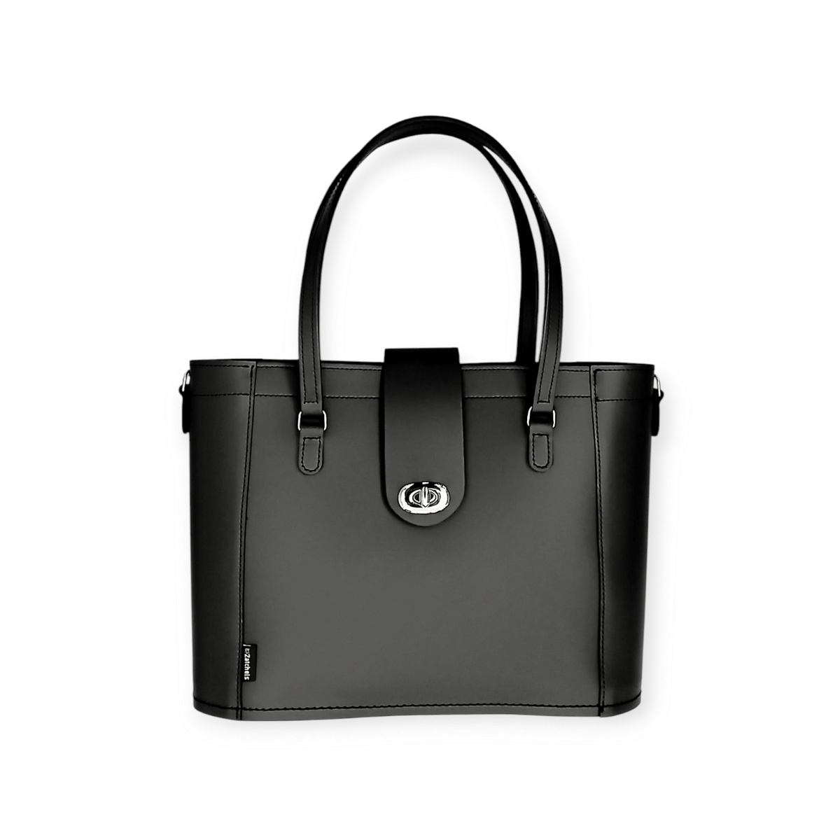 Leather Mini Twist Lock - Black