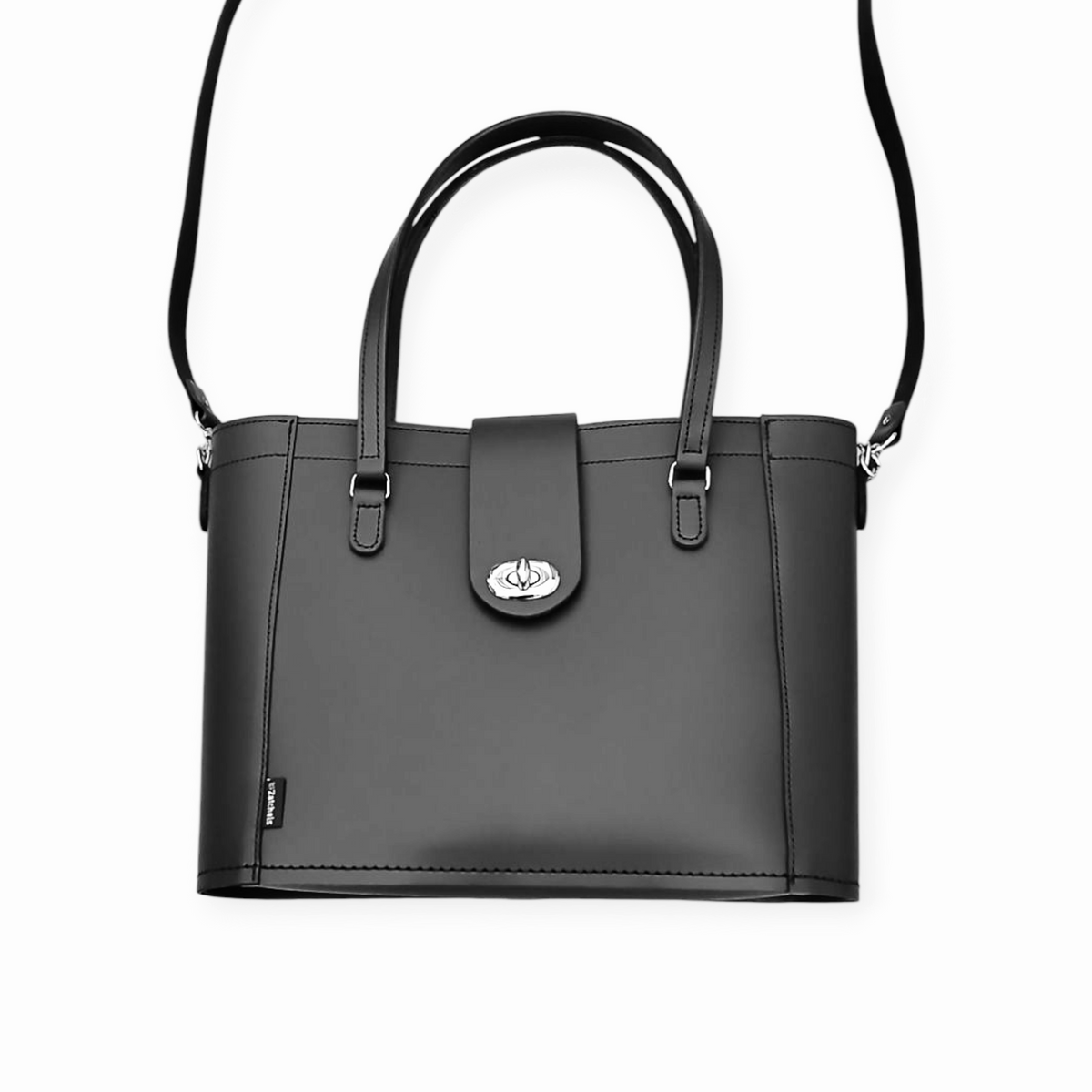 Leather Mini Twist Lock - Black